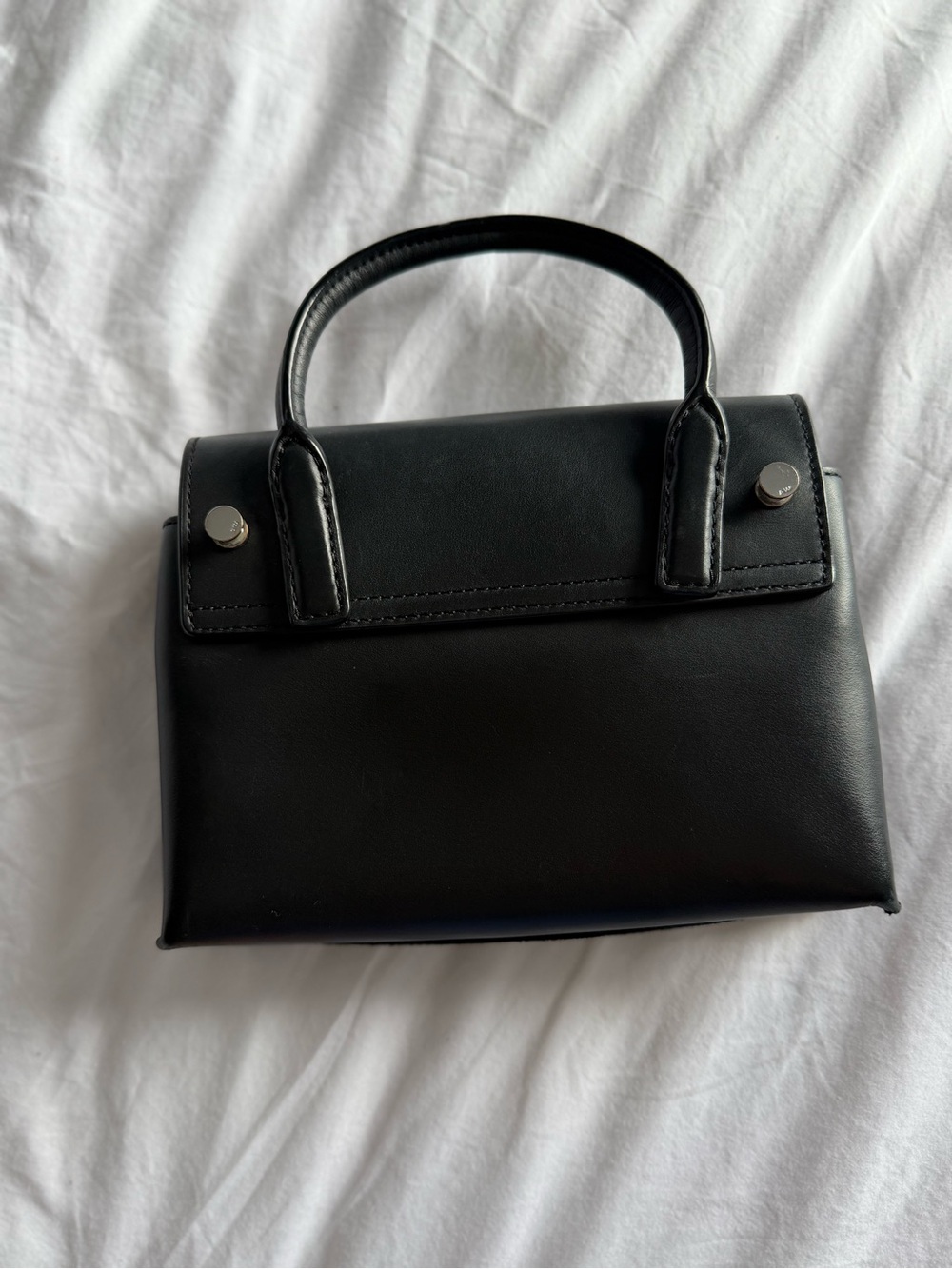 Alexander Wang Black Italian Leather Suede Buckle Top Handle Flap Attica Kelly - Picture 5 of 11